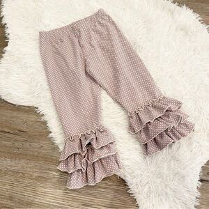 Mustard Pie Ruffle Polka Dot Pants 4T Lavender